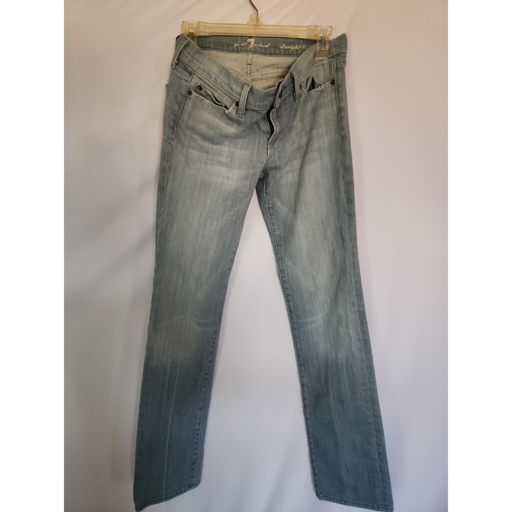 7 For All Mankind Women's Straight Leg Jeans Size 29, Light Wash - Picture 2 of 14